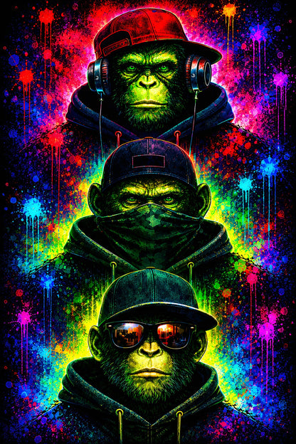 Drei Affen – Neon Edition