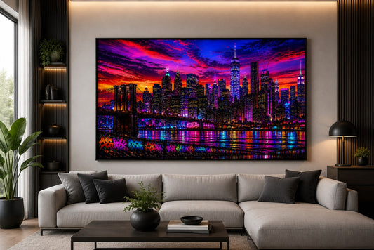 Brooklyn Lights – New York Skyline – Leinwandbild im Raum
