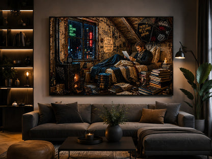 No Dreams Just Reality – Urban Nights – Leinwandbild im Raum