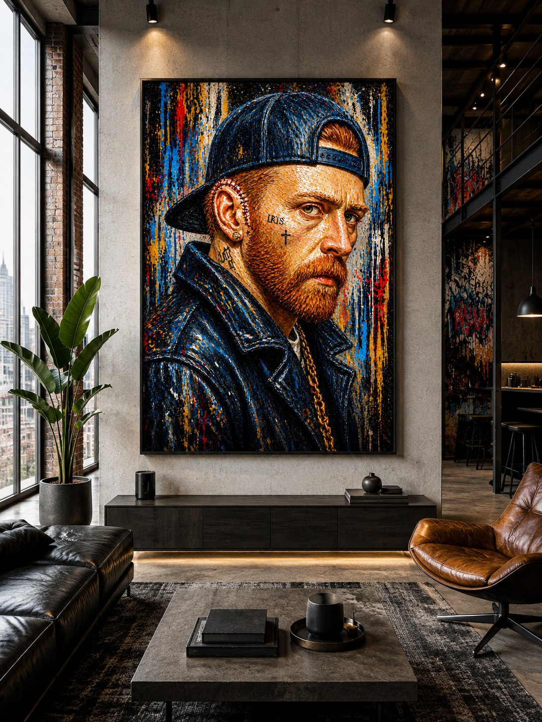 Selfmade Selbstporträt – Streetwear Remix – Leinwandbild im Raum