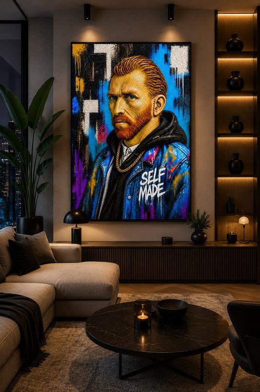 Self Made – Klassiker Streetwear – Leinwandbild im Raum
