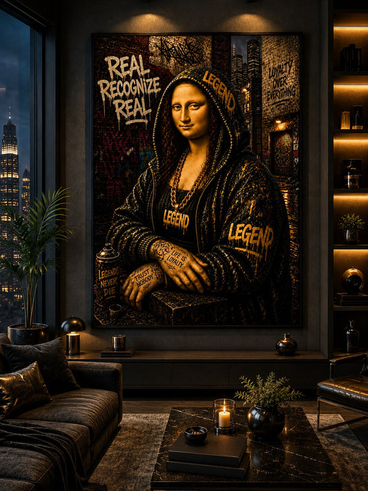 Legend – Golden Muse – Leinwandbild im Raum