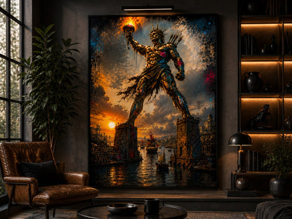 Colossus of Rhodes – Graffiti Edition – Leinwandbild im Raum