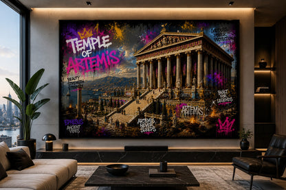 Temple of Artemis – Graffiti Edition – Leinwandbild im Raum