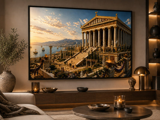 Tempel der Artemis – Antike am Meer – Leinwandbild im Raum