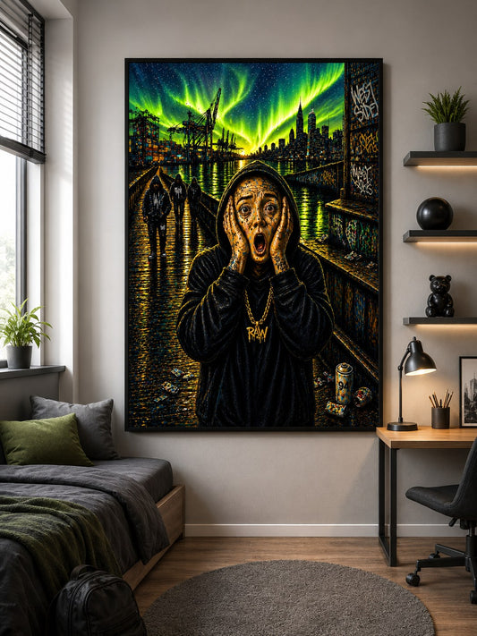 Der Schrei – Toxic Nights – Leinwandbild im Raum