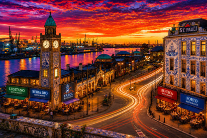 Hamburg Landungsbrücken – Abendrot